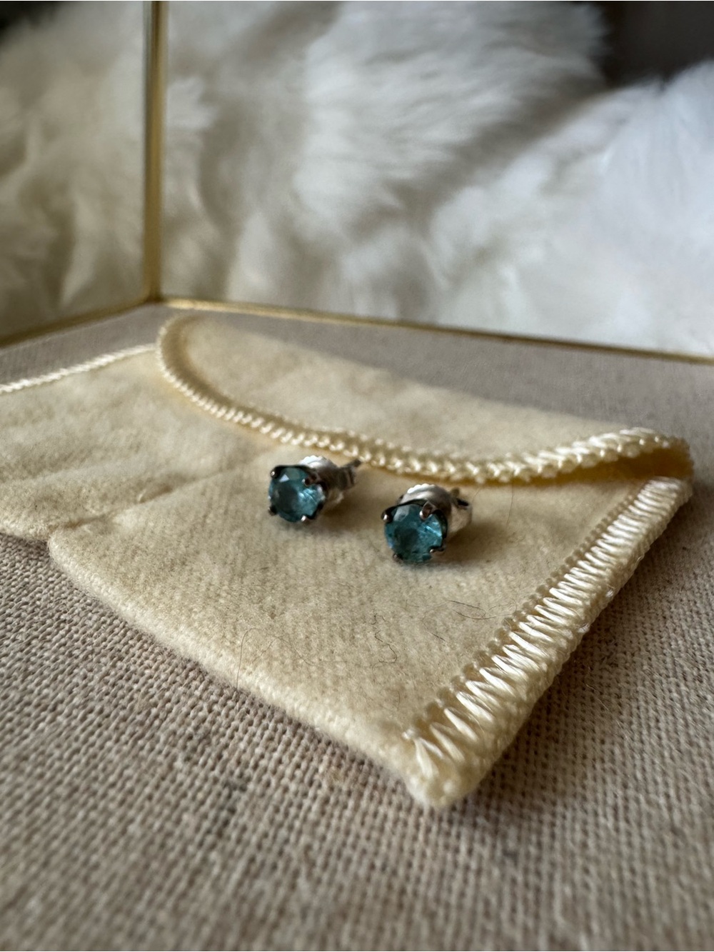 James Avery Birthstone Studs in Blue Topaz